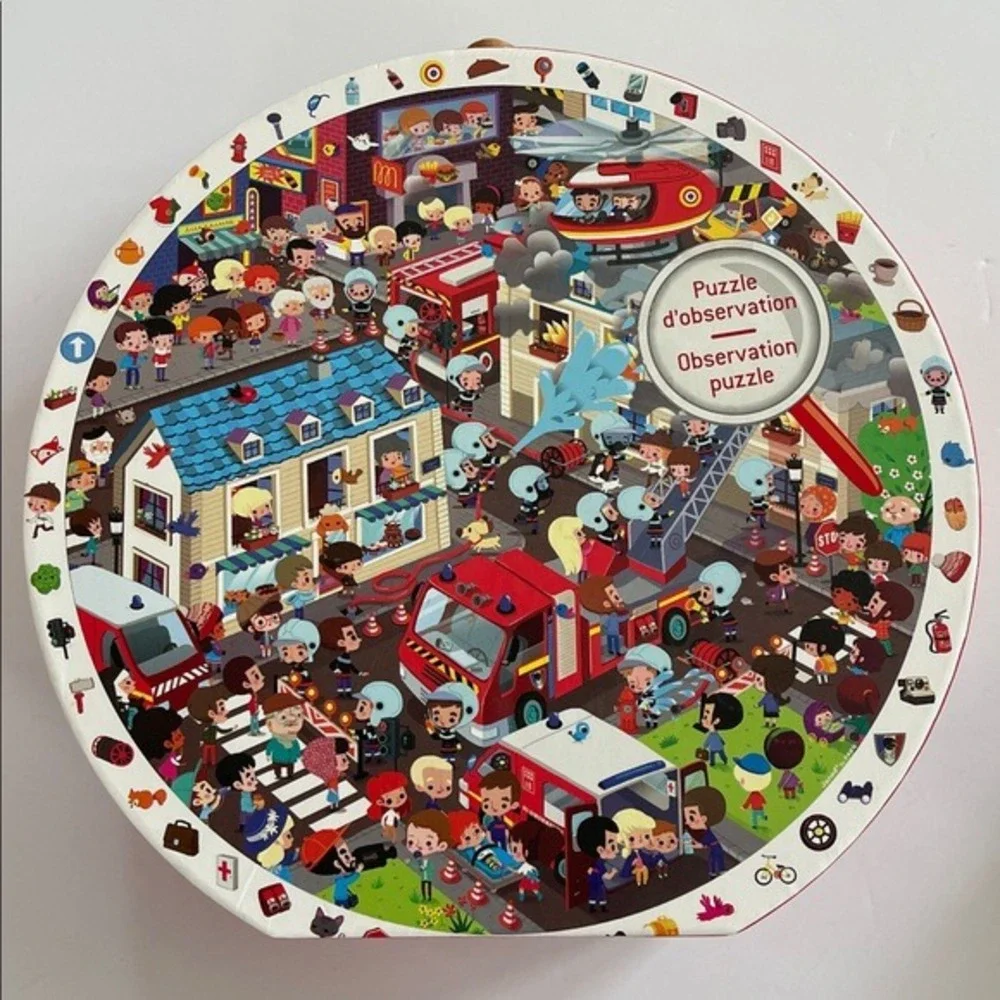 Janod Set of 2 Observation Puzzle for Kids‎ Firefighter Doctor Nurse